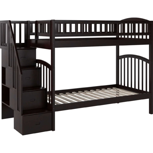Westbrook Staircase Twin over Twin Bunk Bed in Espresso