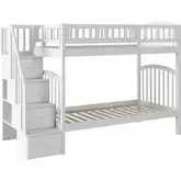 Westbrook Staircase Twin over Twin Bunk Bed in White
