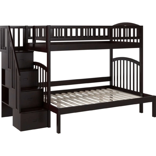 Westbrook Staircase Twin over Full Bunk Bed in Espresso