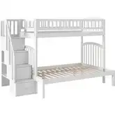 Westbrook Staircase Twin over Full Bunk Bed in White