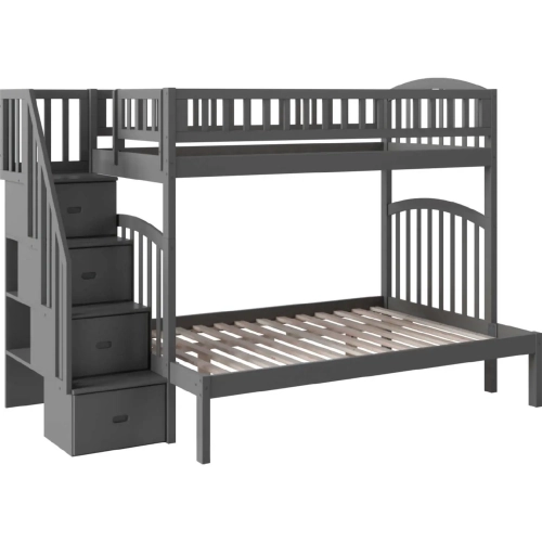 Westbrook Staircase Twin over Full Bunk Bed in Grey