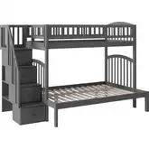 Westbrook Staircase Twin over Full Bunk Bed in Grey