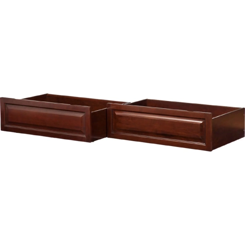 Raised Twin Full Panel Bed Underbed Drawer in White Finish