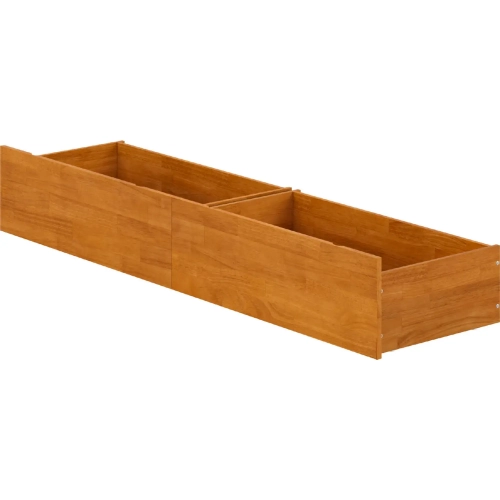 Urban Twin or Full Bed Drawers in Light Toffee Finish Wood