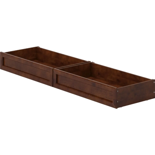 MCM Twin Full Under Bed Drawers in Walnut Finish Wood