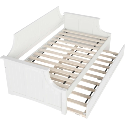 Cambridge Twin Daybed with Twin Trundle in White Finish Wood
