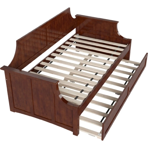 Cambridge Twin Daybed with Twin Trundle in Walnut Finish Wood