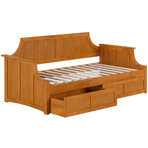 Cambridge Twin Daybed with Storage Drawers in Light Toffee Wood