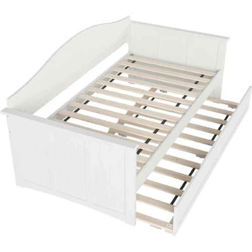 Nantucket Twin Daybed with Twin Trundle in White Finish Wood