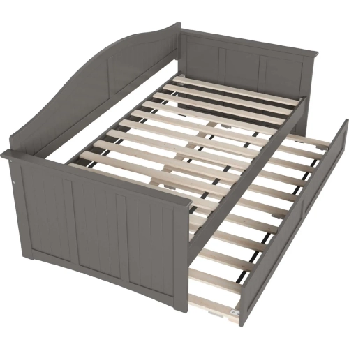 Nantucket Twin Daybed with Twin Trundle in Grey Finish Wood