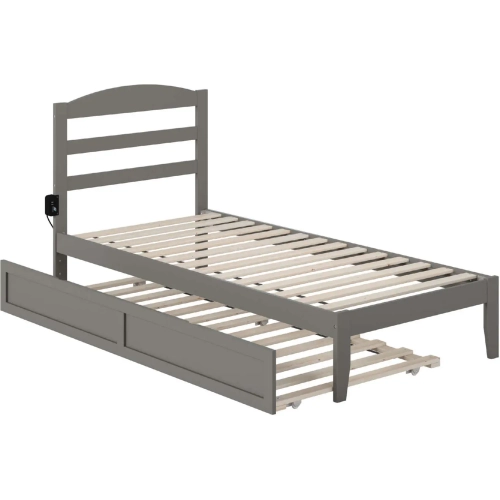 Warren Twin XL Bed with Twin XL Trundle in Grey Finish
