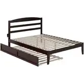 Warren Queen Platform Bed with Twin XL Trundle in Espresso