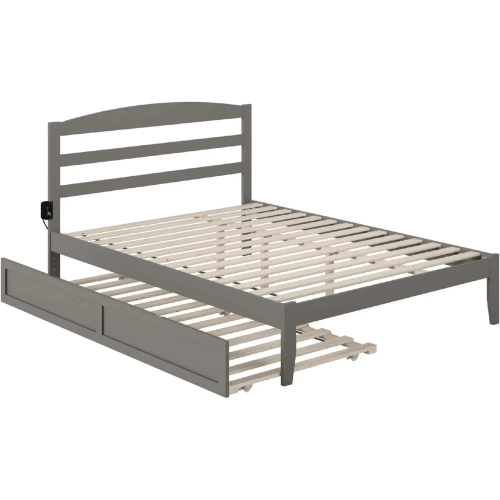 Warren Queen Bed with Twin XL Trundle in Grey Finish