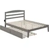 Warren Queen Bed with Twin XL Trundle in Grey Finish