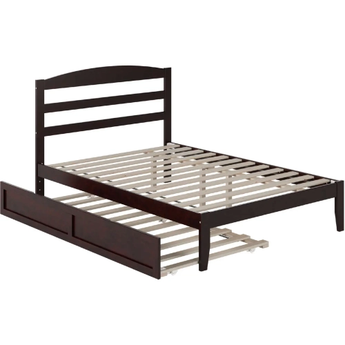 Warren Full Platform Bed with Twin Trundle in Espresso