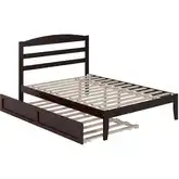 Warren Full Platform Bed with Twin Trundle in Espresso