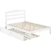 Warren Full Bed with Twin Trundle in White Finish