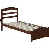 Warren Twin XL Bed with Footboard in Walnut Finish