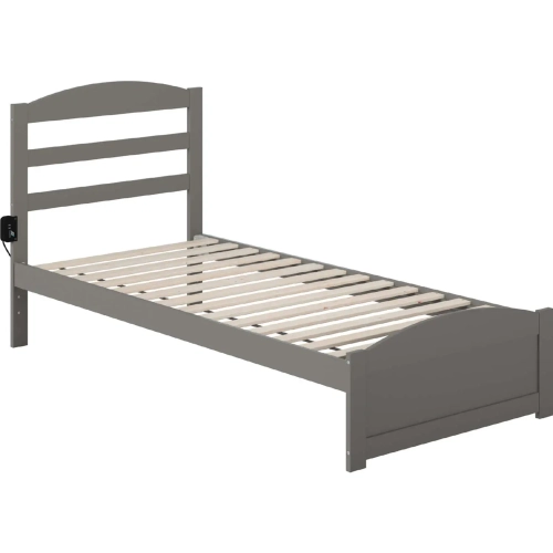 Warren Twin XL Bed with Footboard in Grey Finish