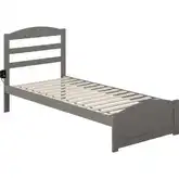 Warren Twin XL Bed with Footboard in Grey Finish