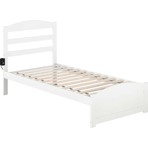 Warren Twin Bed with Footboard in White Finish