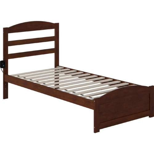 Warren Twin Bed with Footboard in Walnut Finish