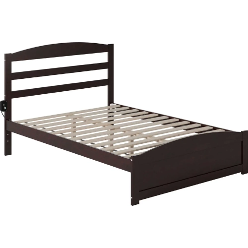 Warren Full Platform Bed with Footboard in Espresso