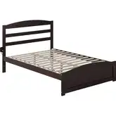 Warren Full Platform Bed with Footboard in Espresso
