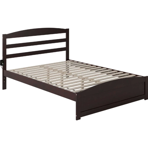 Warren Queen Platform Bed with Footboard in Espresso