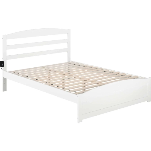 Warren Queen Bed with Footboard in White Finish