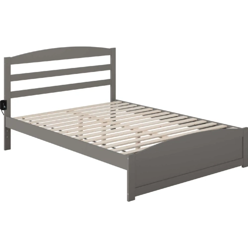 Warren Queen Bed with Footboard in Grey Finish