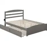 Warren Queen Bed with Footboard & Twin XL Trundle in Grey Finish