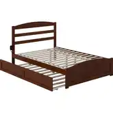Warren Full Bed with Footboard & Twin Trundle in Walnut Finish