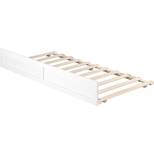 Island Trundle Bed Twin White Finish