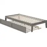 Colorado Twin Extra Long Bed with USB Turbo Charger & Trundle in Grey
