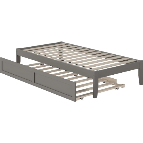 Colorado Twin Bed with USB Turbo Charger & Twin Trundle in Grey