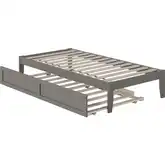 Colorado Twin Bed with USB Turbo Charger & Twin Trundle in Grey