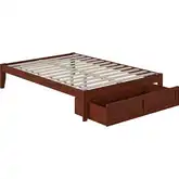 Colorado Full Bed with Foot Drawer & USB Turbo Charger in Walnut