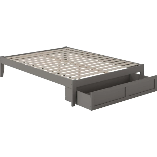Colorado Queen Bed with Foot Drawer & USB Turbo Charger in Grey