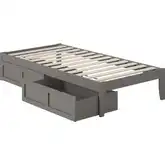 Colorado Twin Bed with USB Turbo Charger & 2 Drawers in Grey