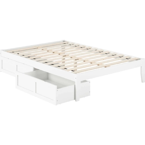 Colorado Full Bed with USB Turbo Charger & 2 Drawers in White