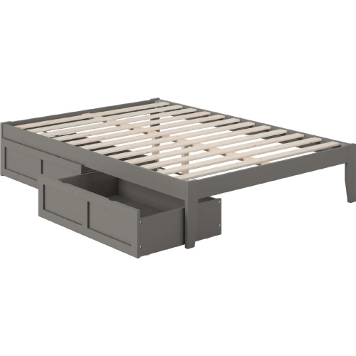 Colorado Full Bed with USB Turbo Charger & 2 Drawers in Grey