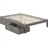 Colorado Full Bed with USB Turbo Charger & 2 Drawers in Grey