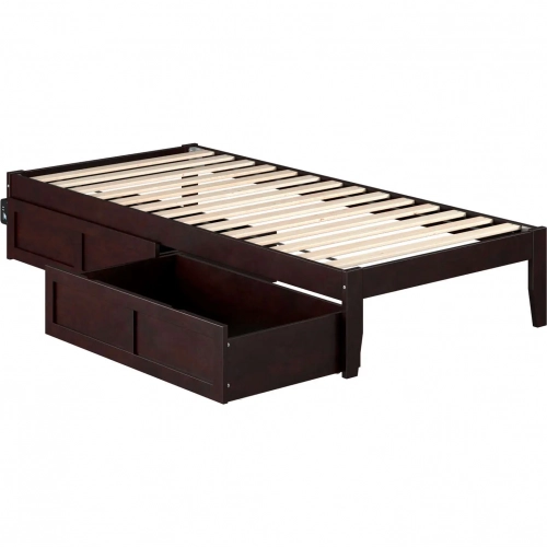 Colorado Twin XL Bed with 2 Drawers in Espresso