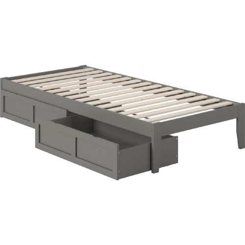 Colorado Twin Extra Long Bed with USB Turbo Charger & 2 Extra Long Drawers in Grey