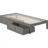 Colorado Twin Extra Long Bed with USB Turbo Charger & 2 Extra Long Drawers in Grey