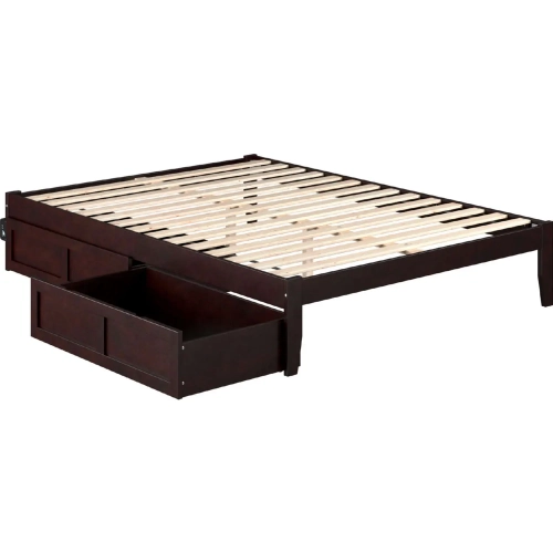 Colorado Queen Bed with 2 Drawers in Espresso