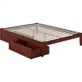 Colorado Queen Bed with USB Turbo Charger & 2 Extra Long Drawers in Walnut