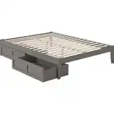 Colorado Queen Bed with USB Turbo Charger & 2 Extra Long Drawers in Grey