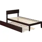Boston Twin XL Bed with Twin XL Trundle in Espresso